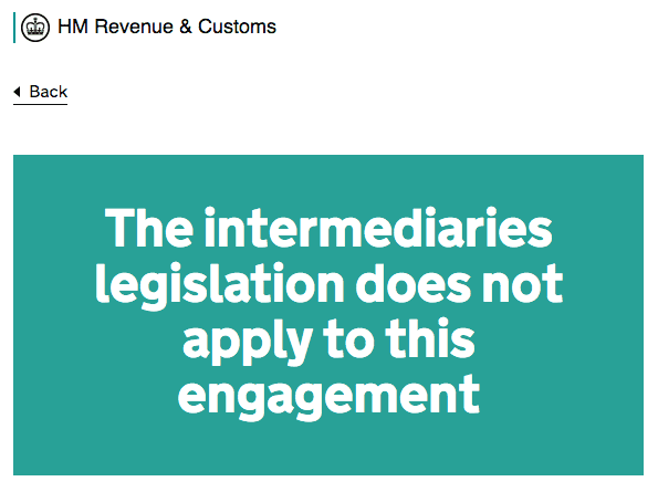 Test results of the IR35 Check Employment Status for Tax CEST